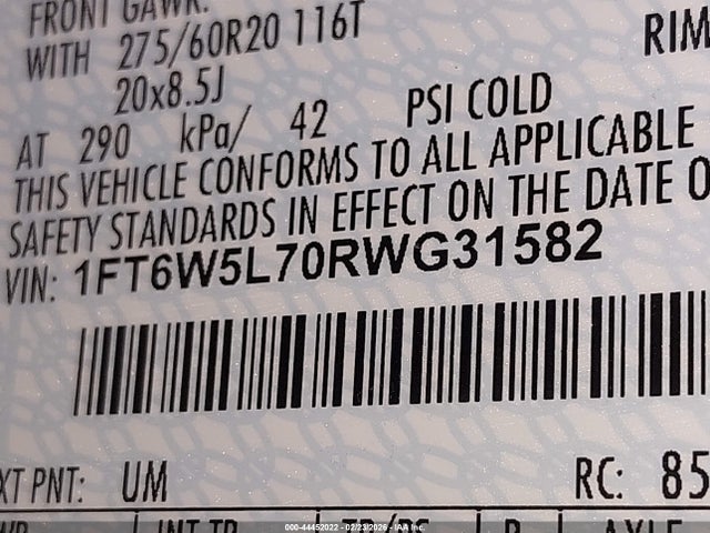 2024 FORD F-150 LIGHTNING 1FT6W5L70RWG31582 Photo 8