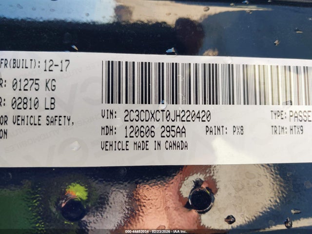 Продажа на аукционе авто 2018 Dodge Charger R/t Rwd, vin: 2C3CDXCT0JH220420, номер лота: 44452034