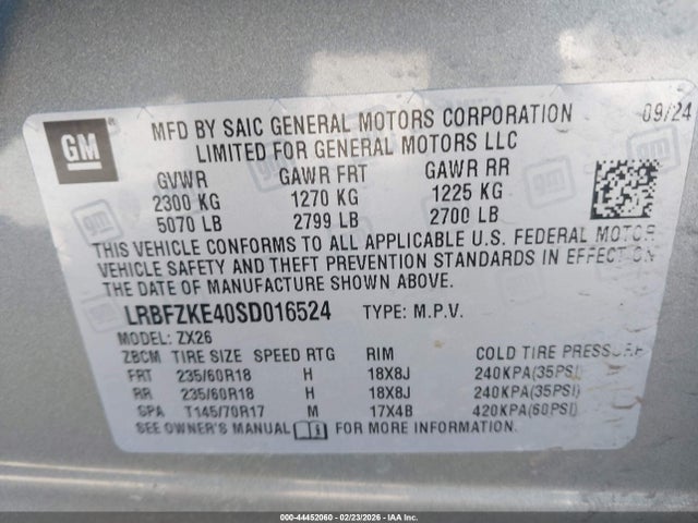 Продаж на аукціоні авто 2025 Buick Envision Preferred Awd, vin: LRBFZKE40SD016524, номер лоту: 44452060