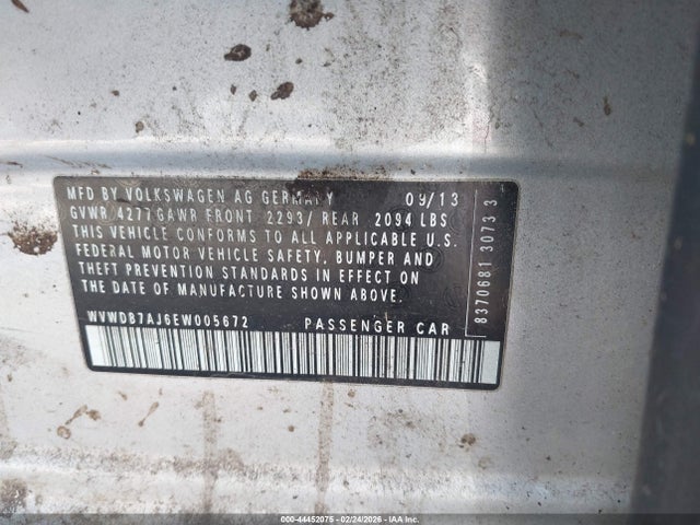 Aukcja sprzedaży 2014 Volkswagen Golf 2.5l, vin: WVWDB7AJ6EW005672, numer aukcji: 44452075