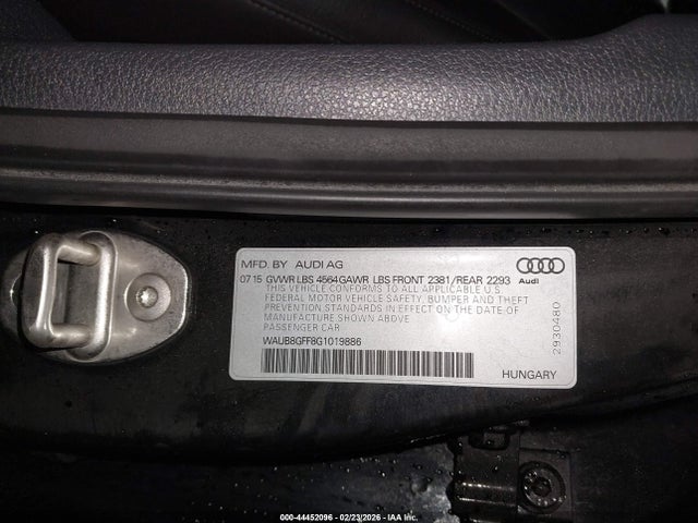Aukcja sprzedaży 2016 Audi A3 2.0t Premium, vin: WAUB8GFF8G1019886, numer aukcji: 44452096