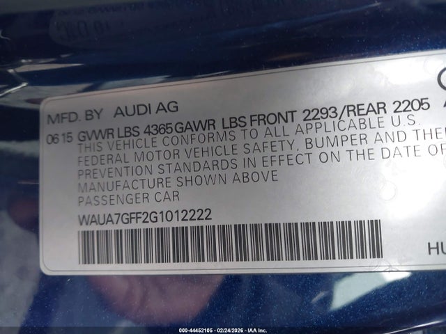 2016 AUDI A3 WAUA7GFF2G1012222 Photo 8