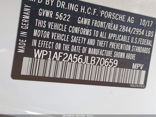 2018 PORSCHE MACAN WP1AF2A56JLB70659 Photo 8