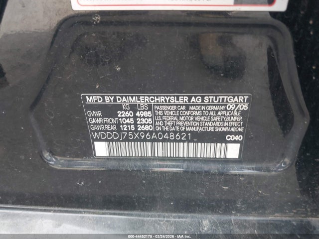 2006 MERCEDES-BENZ CLS 500 WDDDJ75X96A048621 Photo 8