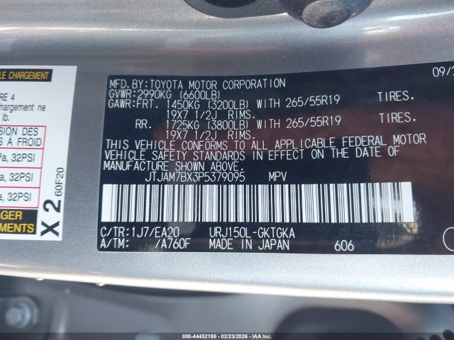 44452195 :رقم المزاد ، JTJAM7BX3P5379095 vin ، 2023 Lexus Gx 460 Premium مزاد بيع