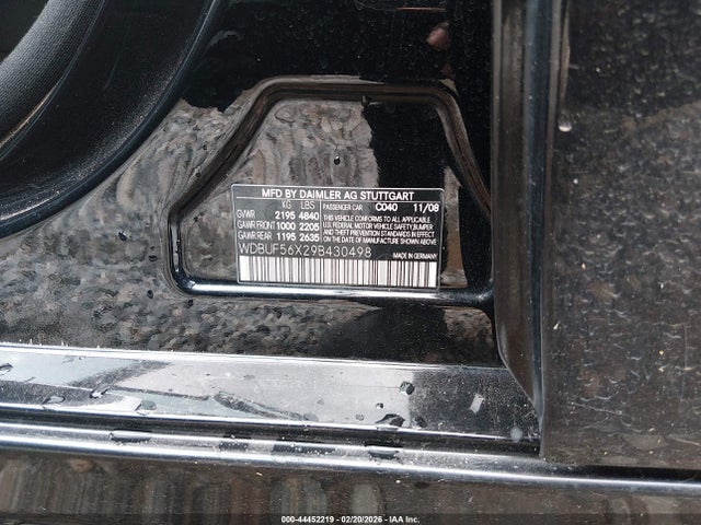 2009 Mercedes-benz E 350 მანქანა იყიდება აუქციონზე, vin: WDBUF56X29B430498, აუქციონის ნომერი: 44452219