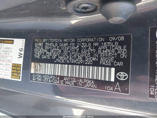 2009 SCION TC JTKDE167490291220 Photo 8