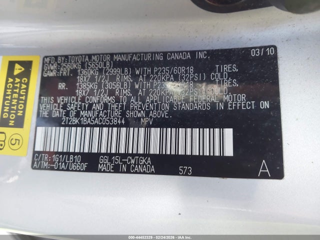 Aukcja sprzedaży 2010 Lexus Rx 350, vin: 2T2BK1BA5AC053844, numer aukcji: 44452329