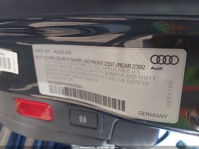WAUGMAF45HN060841 Audi A4 2.0t Ultra Premium