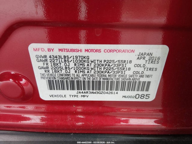 2016 MITSUBISHI OUTLANDER SPORT JA4AR3AW3GZ042614 Photo 8