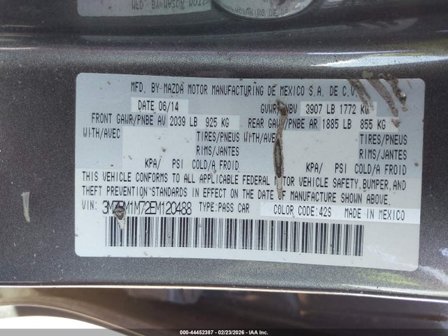 Aukcja sprzedaży 2014 Mazda Mazda3 I Grand Touring, vin: 3MZBM1M72EM120488, numer aukcji: 44452387
