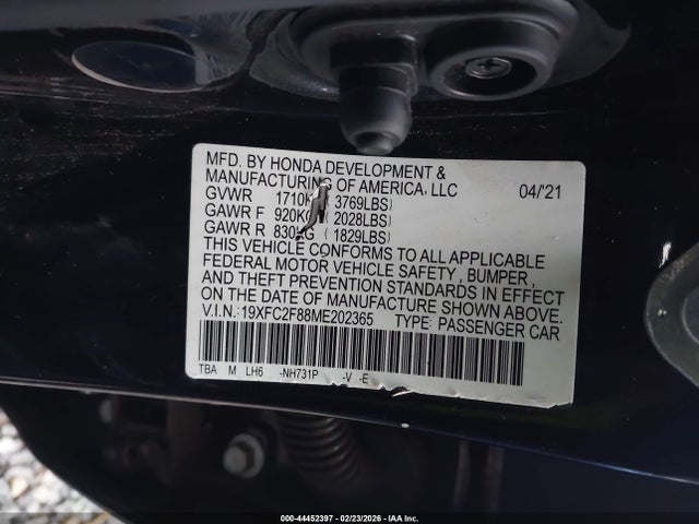 Honda Civic Sport 2021 19XFC2F88ME202365 Image 9