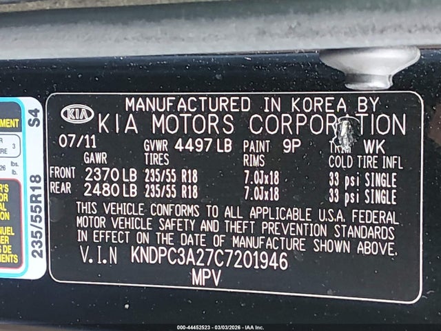 2012 KIA SPORTAGE KNDPC3A27C7201946 Photo 8