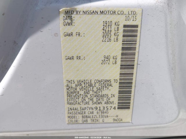 1N4AL3AP7FN913574 Nissan Altima 2.5 S
