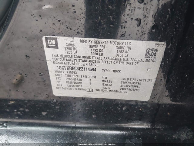 1GCVKREC6EZ114594 Chevrolet Silverado 1500 2lt