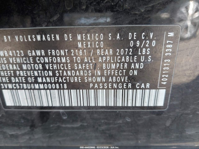 3VWC57BU6MM000818 Volkswagen Jetta 1.4t R-line/1.4t S/1.4t Se