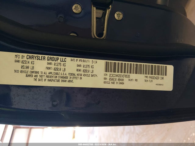 Продажа на аукционе авто 2014 Chrysler 300, vin: 2C3CCAAG5EH278535, номер лота: 44452708