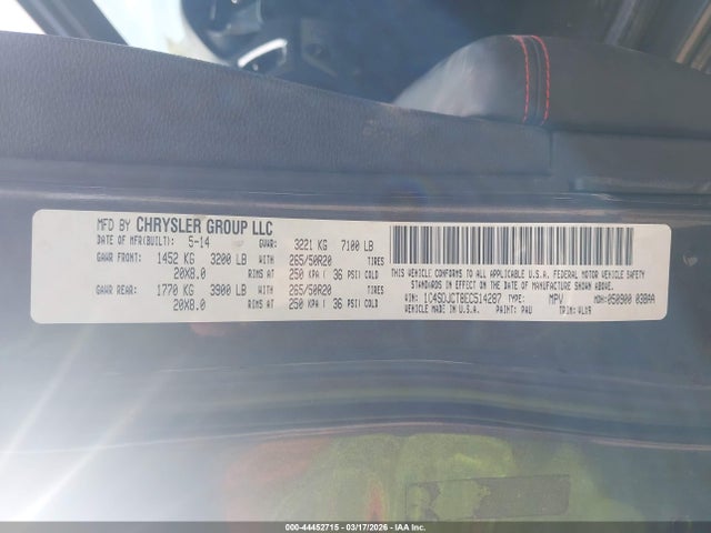 1C4SDJCT8EC514287 Dodge Durango R/t