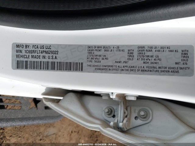 Продажа на аукционе авто 2023 Ram 1500 Rebel  4x4 5'7 Box, vin: 1C6SRFLT4PN629322, номер лота: 44452753