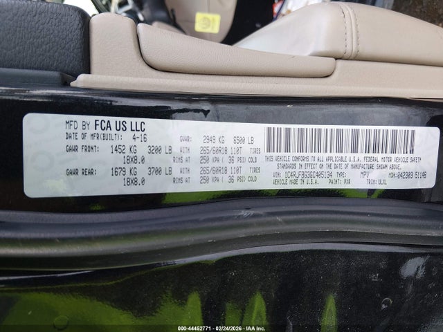 1C4RJFBG3GC405134 Jeep Grand Cherokee Limited