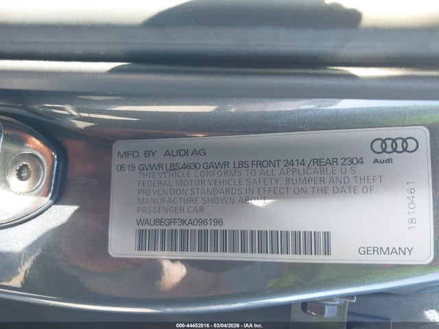 2019 AUDI A3 WAUBEGFF3KA096196 Photo 8