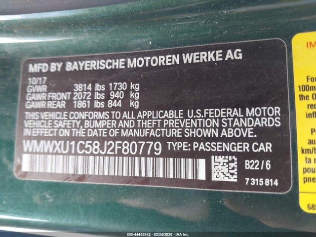 2018 MINI HARDTOP WMWXU1C58J2F80779 Photo 8