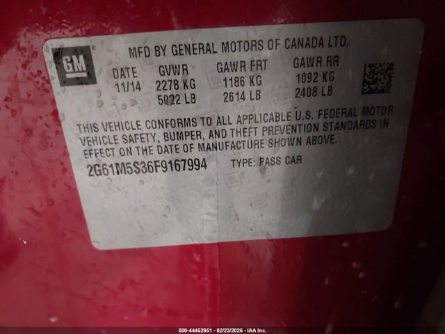 2015 CADILLAC XTS 2G61M5S36F9167994 Photo 8