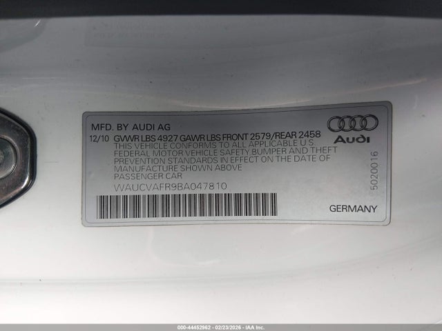 2011 AUDI S5 WAUCVAFR9BA047810 Photo 8