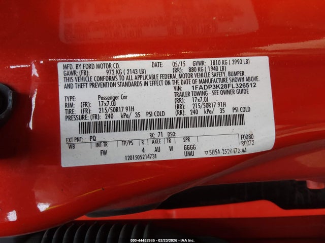 Ford FOCUS SE 2015 1FADP3K28FL326512 Image 9