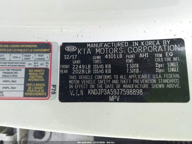 KNDJP3A59J7598898 KIA SOUL +