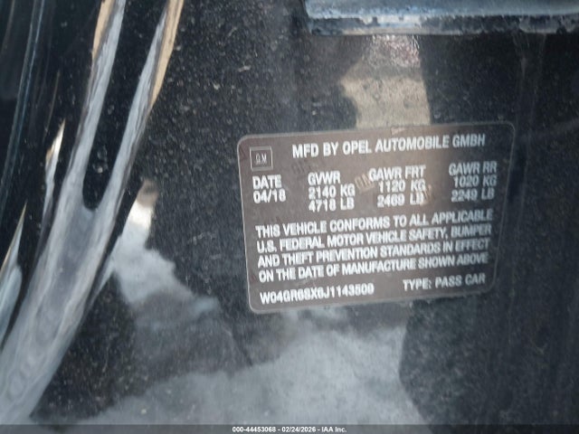 Aukcja sprzedaży 2018 Buick Regal Sportback Essence, vin: W04GR6SX6J1143509, numer aukcji: 44453068