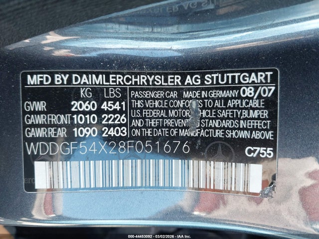 Продажа на аукционе авто 2008 Mercedes-benz C 300 Luxury/sport, vin: WDDGF54X28F051676, номер лота: 44453092