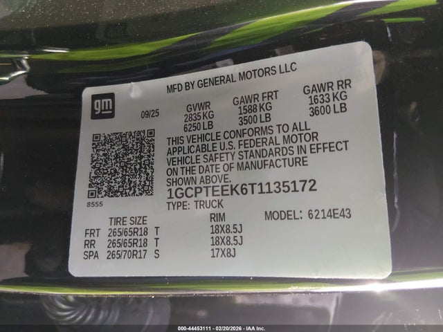 1GCPTEEK6T1135172 Chevrolet Colorado Trail Boss