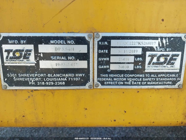 Aukcja sprzedaży 2019 Utility 4 Reel Trailer, vin: 1T92C2227KS268117, numer aukcji: 44453115