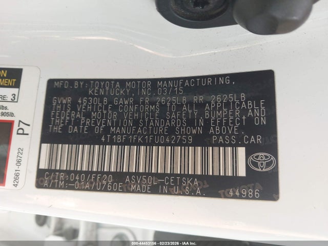 4T1BF1FK1FU042759 Toyota CAMRY SE
