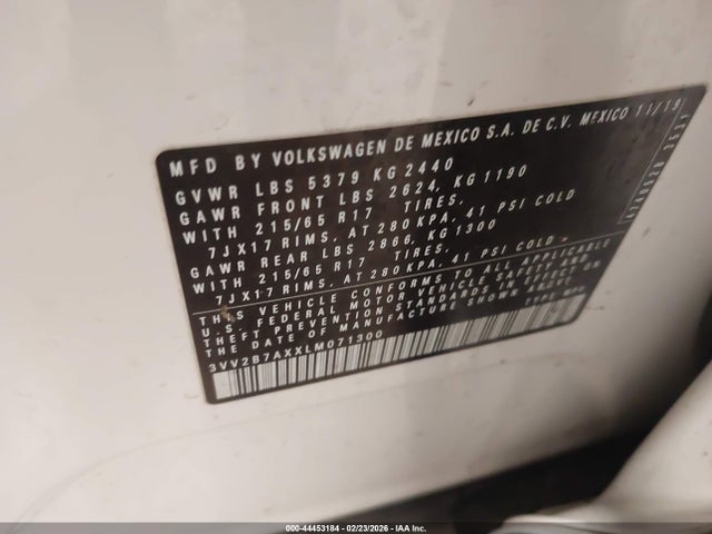 2020 VOLKSWAGEN TIGUAN 3VV2B7AXXLM071300 Photo 8