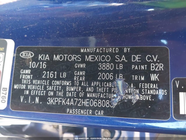 KIA FORTE LX 2017 3KPFK4A72HE068083 Image 9
