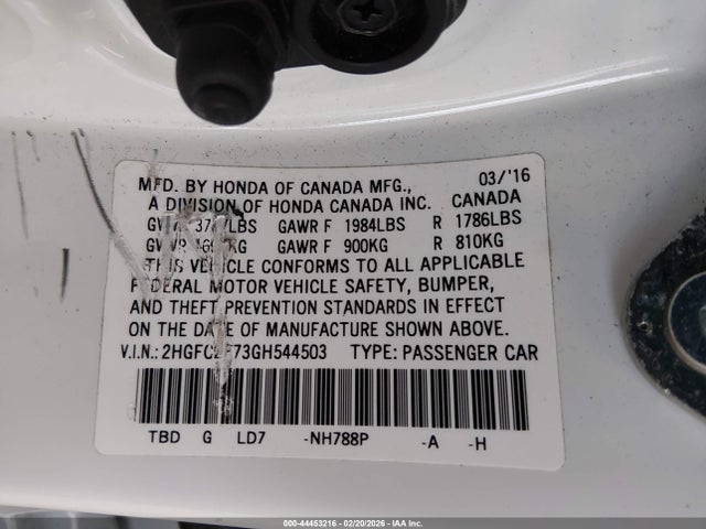 Honda CIVIC EX 2016 2HGFC2F73GH544503 Image 9