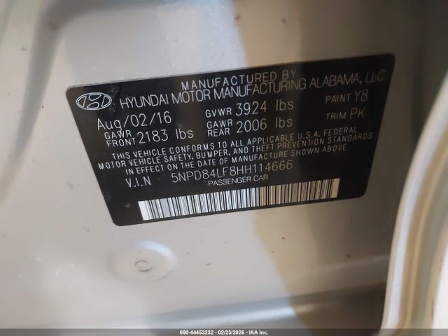 Hyundai Elantra Limited 2017 5NPD84LF8HH114666 Image 9