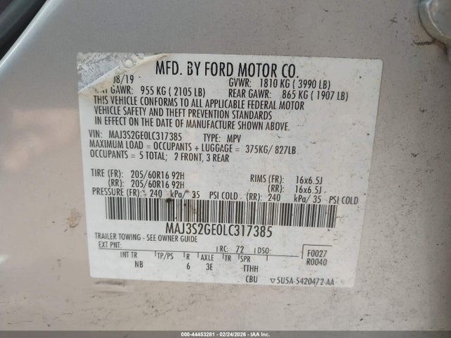 2020 FORD ECOSPORT MAJ3S2GE0LC317385 Photo 8