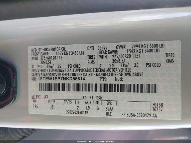 Ford F-150 Xl 2022 1FTEW1EP7NKD56814 Image 9