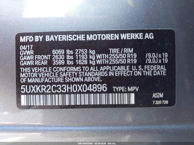 Aukcja sprzedaży 2017 Bmw X5 Sdrive35i, vin: 5UXKR2C33H0X04896, numer aukcji: 44453386