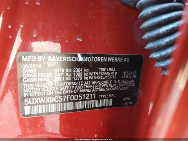 5UXWX9C57F0D51211 BMW X3 Xdrive28i