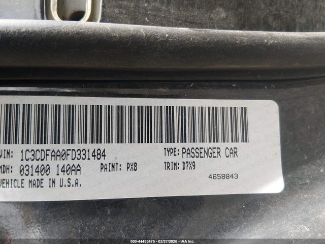 1C3CDFAA0FD331484 Dodge DART SE