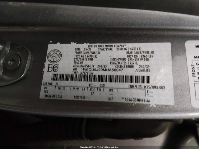 2021 FORD ESCAPE 1FMCU9J90MUA56047 Photo 8