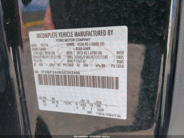 Ford F-250 Xl 2016 1FDBF2A69GED02496 Image 9