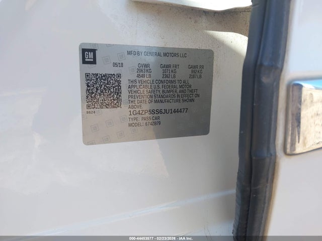 Aukcja sprzedaży 2018 Buick Lacrosse Essence, vin: 1G4ZP5SS6JU144477, numer aukcji: 44453577
