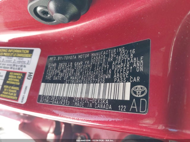 2T1BURHE0GC677826 Toyota Corolla S Plus