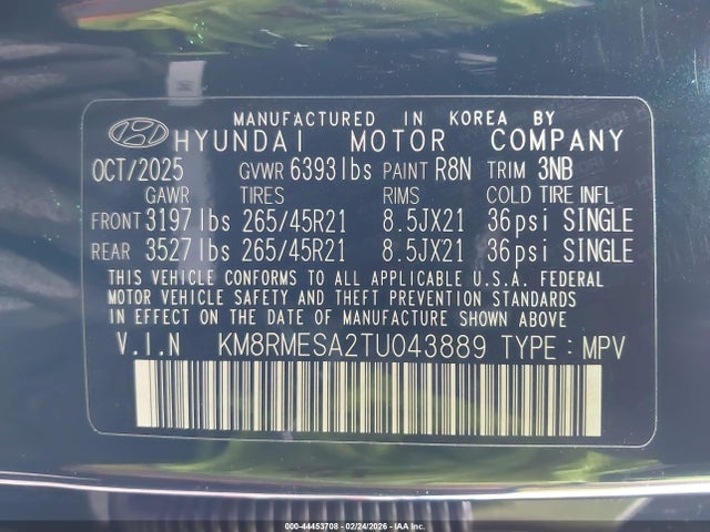 Hyundai Palisade Hev Calligraphy 2026 KM8RMESA2TU043889 Image 9