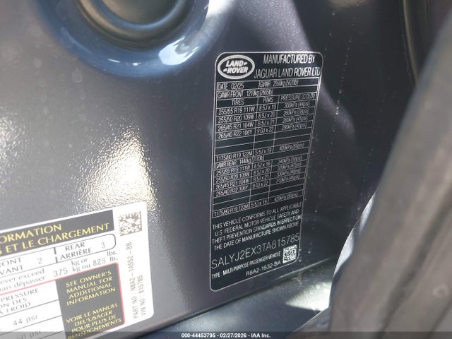 SALYJ2EX3TA815785 Land Rover Range Rover Velar P250 S